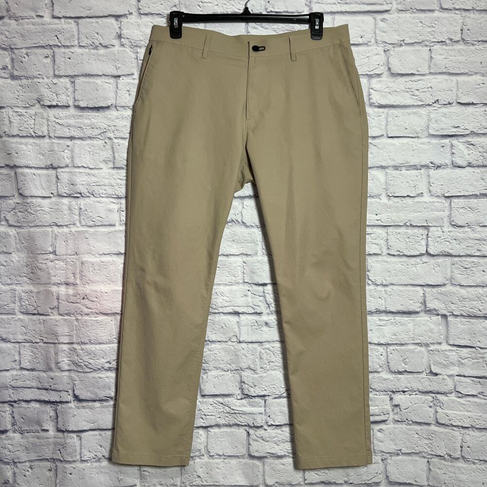Public Rec All Day Every Day Pants Size 36 x 32 Khaki Stretch Chino Zip Pockets